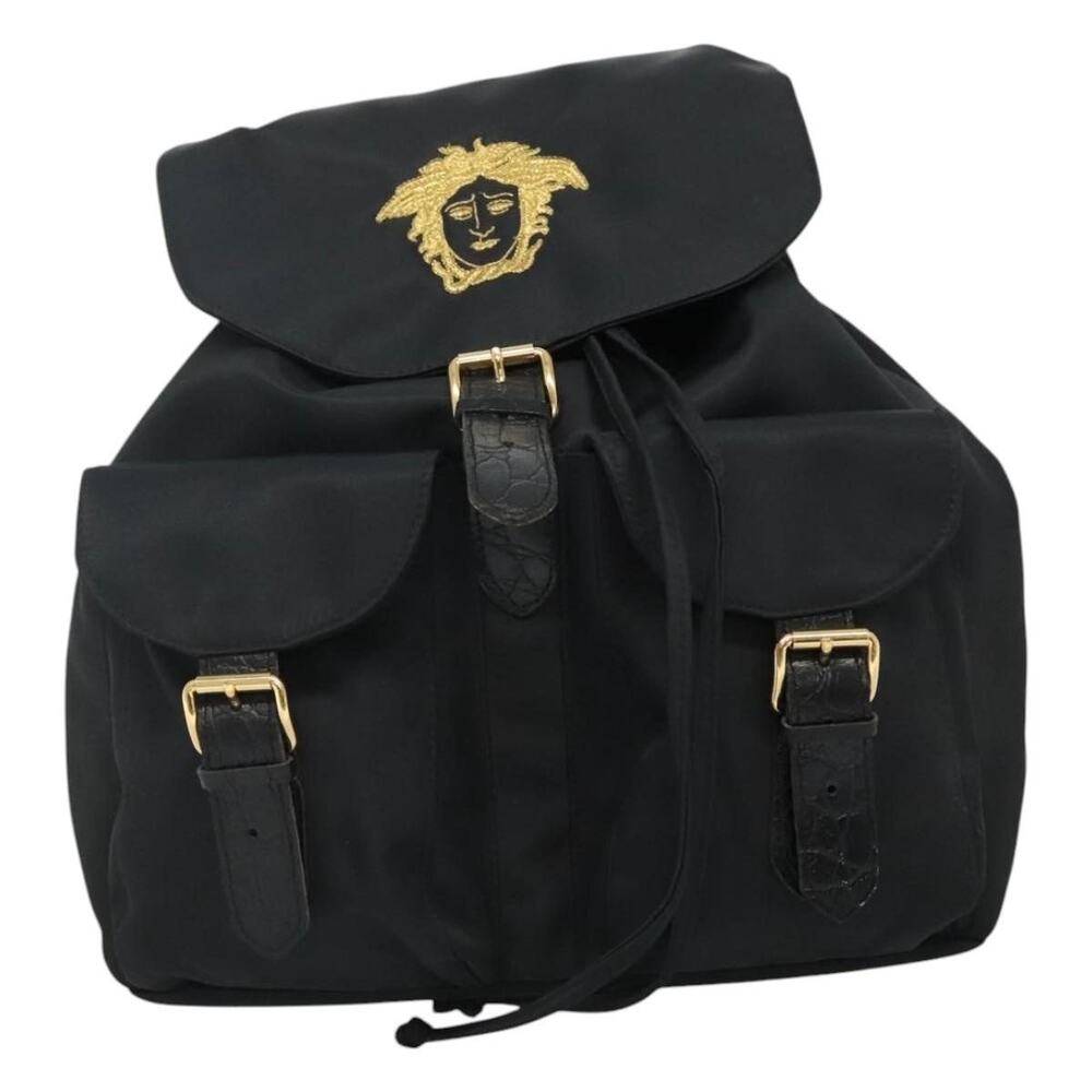 Versace Gianni Nylon Backpack Black
